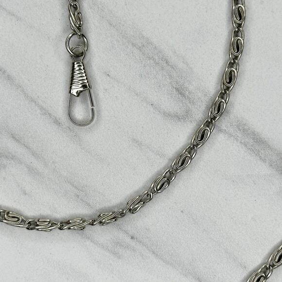 Silver Tone Swirl Chain Purse Strap 47" Crossbody Bag Replacement ✨ - Picture 11 of 13